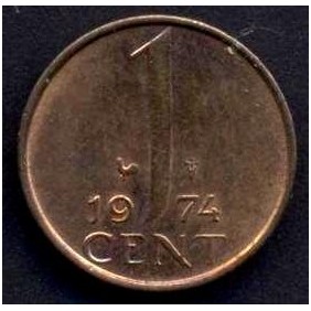 NETHERLANDS 1 Cent 1974
