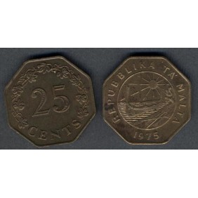 MALTA 25 Cents 1975 Ann....