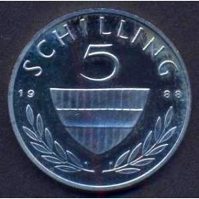 AUSTRIA 5 Schilling 1988 Proof