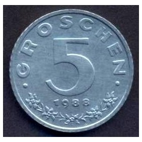 AUSTRIA 5 Groschen 1988