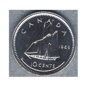 CANADA 10 Cents 1969