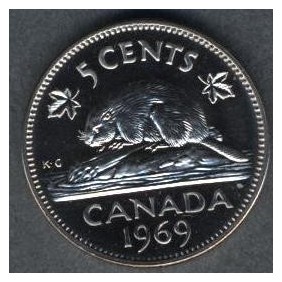 CANADA 5 Cents 1969