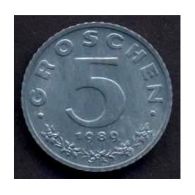 AUSTRIA 5 Groschen 1989 PROOF