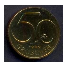 AUSTRIA 50 Groschen 1989 PROOF