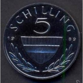 AUSTRIA 5 Schilling 1989 PROOF