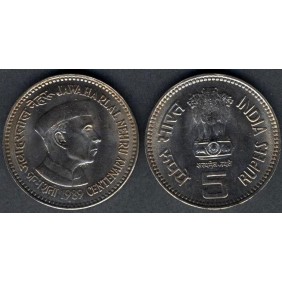 INDIA 5 Rupees 1989B Ann....