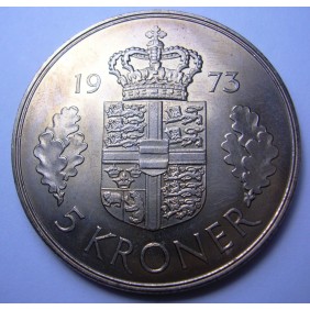 DENMARK 5 Kroner 1973...