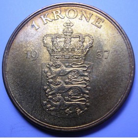 DENMARK 1 Krone 1957