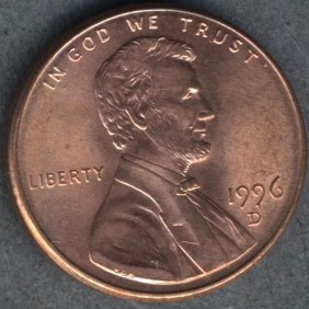 USA 1 Cent 1996 D Lincoln