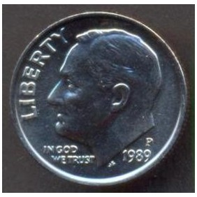 USA Roosevelt Dime 1989 P