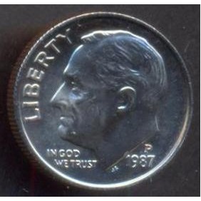 USA Roosevelt Dime 1987 P