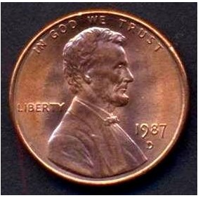 USA 1 Cent 1987 D Lincoln