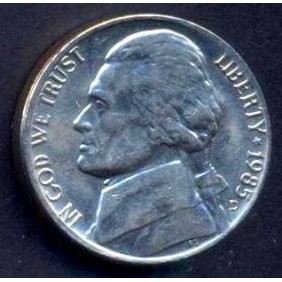 USA 5 Cents 1985 D Jefferson