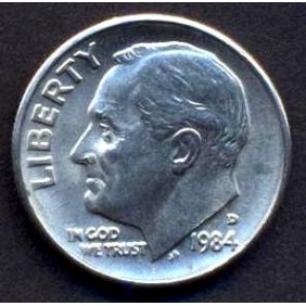 USA Roosevelt Dime 1984 D