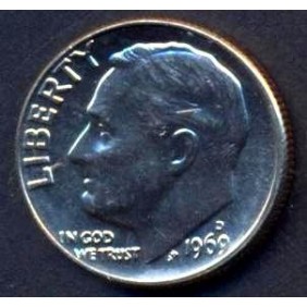 USA Roosevelt Dime 1969 D