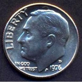 USA Roosevelt Dime 1976 D