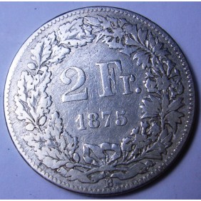 SWITZERLAND 2 Francs 1875 AG
