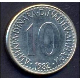 YUGOSLAVIA 10 Dinara 1982