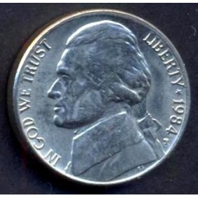 USA 5 Cents 1984 P Jefferson