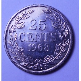 LIBERIA 25 Cents 1968