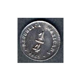MEXICO 1/4 Real 1863 Mo LR