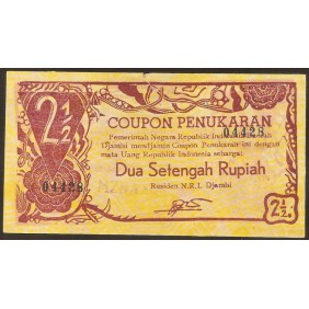 INDONESIA 2 1/2 Rupiah 1948