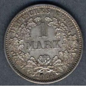 GERMANY EMPIRE 1 Mark 1904 G