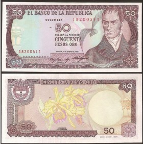 COLOMBIA 50 Pesos Oro 1985