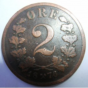 NORWAY 2 Ore 1876