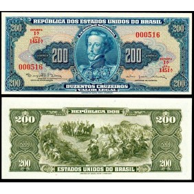 BRAZIL 200 Cruzeiros 1964