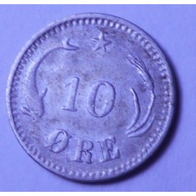 DENMARK 10 Ore 1874 AG