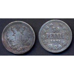 FINLAND 50 Pennia 1871 AG