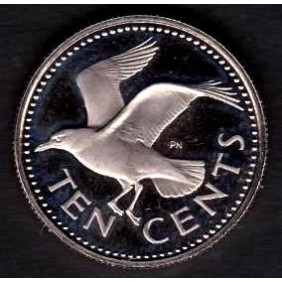 BARBADOS 10 Cents 1977 Proof