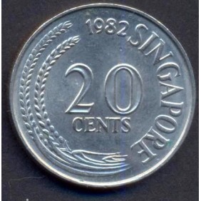 SINGAPORE 20 Cents 1982
