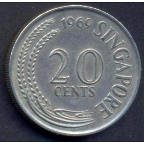 SINGAPORE 20 Cents 1969