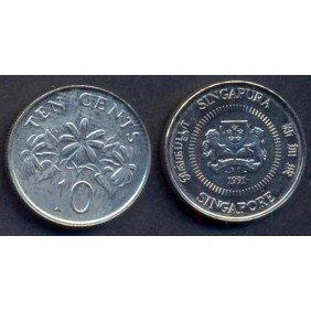 SINGAPORE 10 Cents 1991