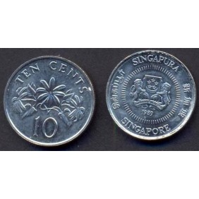 SINGAPORE 10 Cents 1989