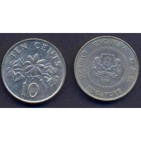 SINGAPORE 10 Cents 1988