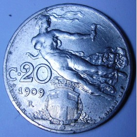 20 Centesimi 1909 donna...