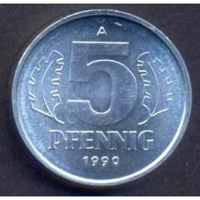 DDR 5 Pfennig 1990 UNC