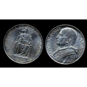 VATICANO Pio XI 10 Lire AG...