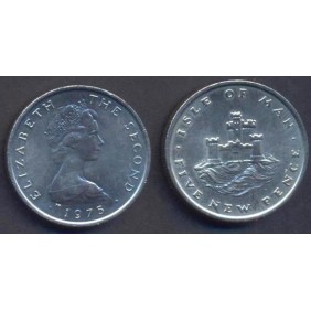 ISLE OF MAN 5 Pence 1975...