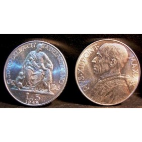 VATICANO 5 Lire 1948