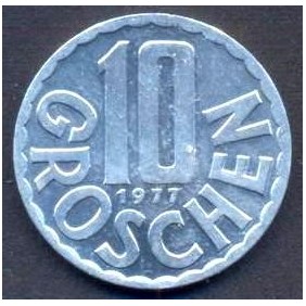AUSTRIA 10 Groschen 1977