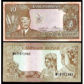 INDONESIA 10 Rupiah 1960