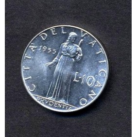 VATICANO 10 Lire 1955