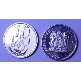 SOUTH AFRICA 10 Cents 1975