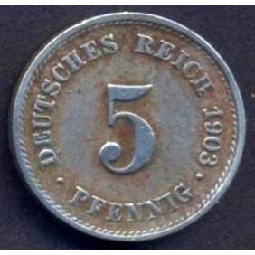 GERMANY EMPIRE 5 Pfennig...