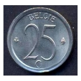 BELGIUM 25 Centimes 1974...