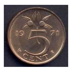 NETHERLANDS 5 Cents 1971
